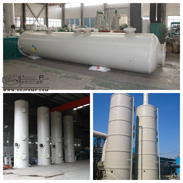 新安江工業泵PPH纏繞旋流板吸收塔，強大的尾氣處理設備